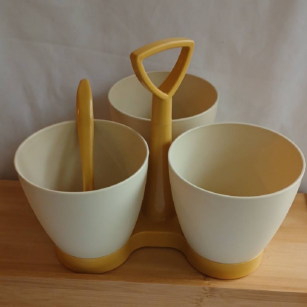 VTG Tupperware Condiment Caddy- 1 Spoon- No lids